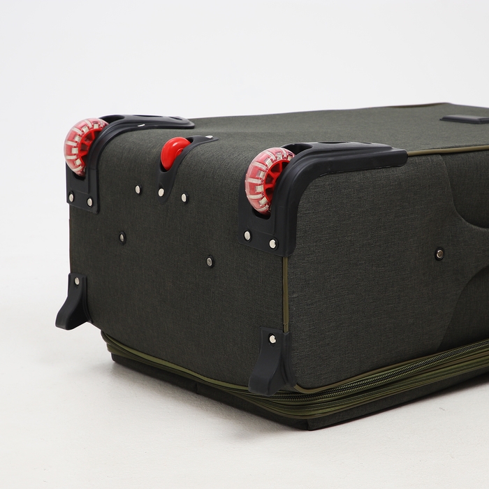 Чемодан большой 95 л (L), отдел на молнии, с расширением, кодовый замок, 3 колеса, 2 наружных кармана, цвет хаки Чемодан большой 95 л (L), отдел на молнии, с расширением, кодовый замок, 3 колеса, 2 наружных кармана, цвет хаки