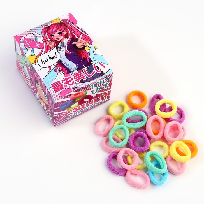 Резинки для волос «Махрушка», аниме,100 шт, 2 х 2 х 0.4 см Резинки для волос «Махрушка», аниме,100 шт, 2 х 2 х 0.4 см