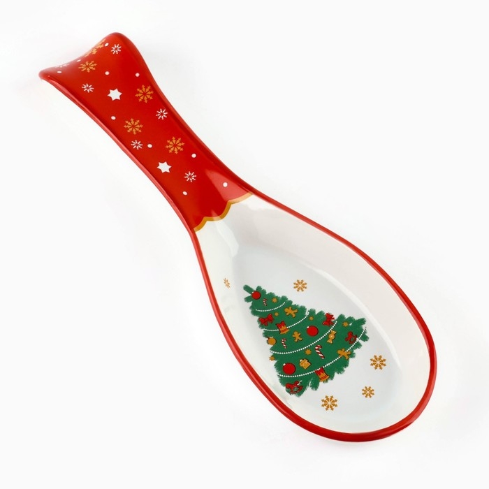 Новый год! Подставка новогодняя керамическая под ложку «Пряничные человечки», 7 х 22.3 см, цвет белый Новый год! Подставка новогодняя керамическая под ложку «Пряничные человечки», 7 х 22.3 см, цвет белый