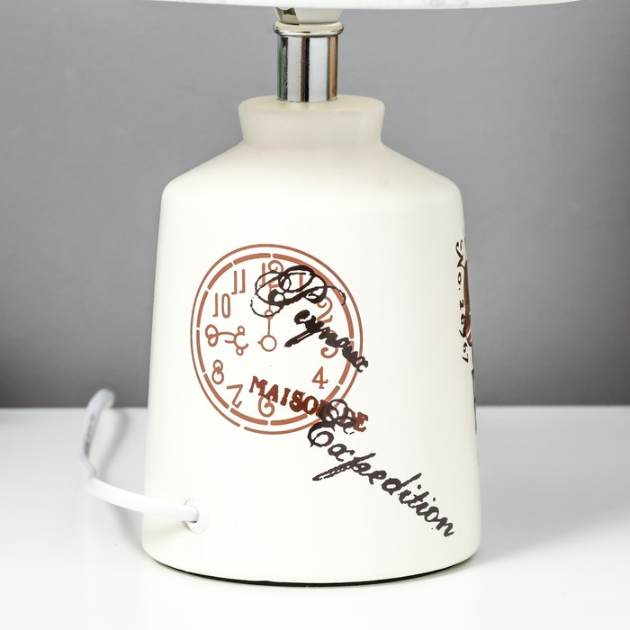 Лампа настольная с абажуром Лампа настольная с абажуром "Париж с цветком" бутыль Е14 40W 20х20х33 см RISALUX