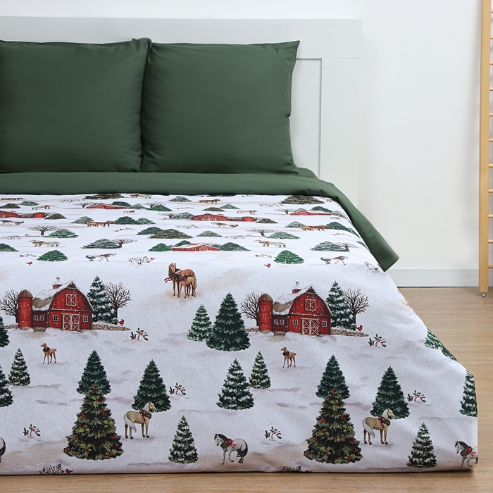 Постельное бельё Постельное бельё "Этель" Winter ranch 2 сп 175х215 см, 200х220 см,70х70 см -2 шт,поплин 125 г/м2