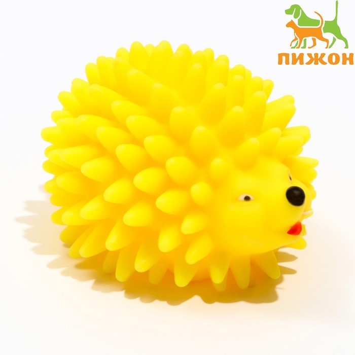 Игрушка пищащая Игрушка пищащая "Ёж" большой для собак, 9 см, жёлтая