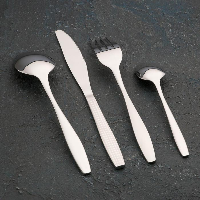 Столовые приборы из нержавеющей стали Magistro, 24 предмета, цвет серебряный Столовые приборы из нержавеющей стали Magistro, 24 предмета, цвет серебряный