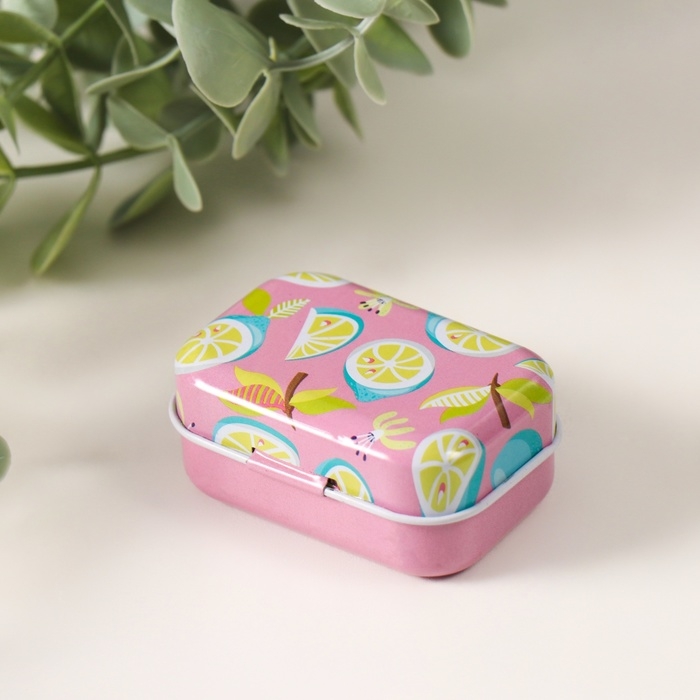 Шкатулка металл прямоугольная Шкатулка металл прямоугольная "Лимончики" МИКС 5,8х4,2х2.6см