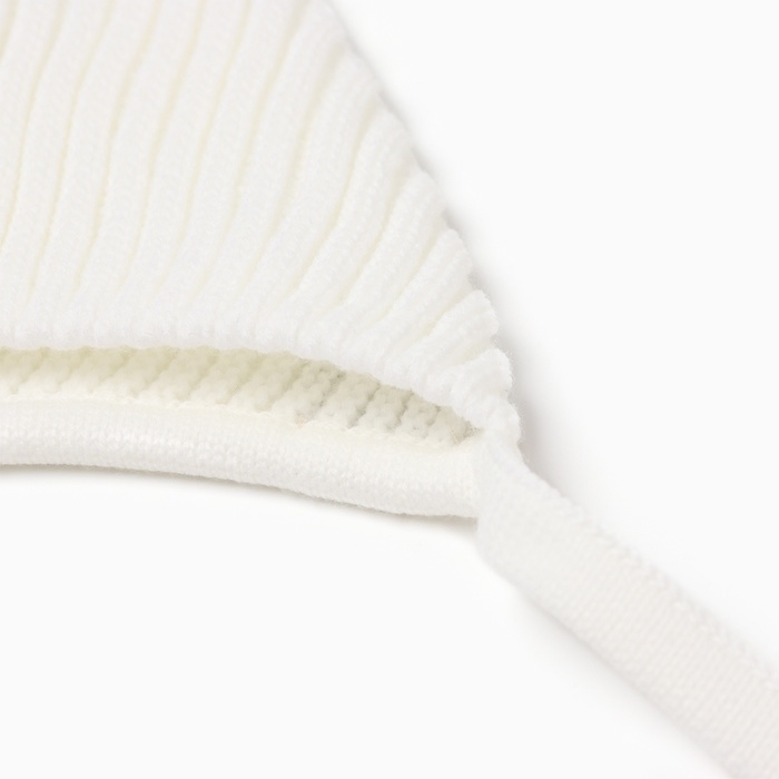 Шапка вязаная детская MINAKU, цвет белый, размер 40-42 Шапка вязаная детская MINAKU, цвет белый, размер 40-42