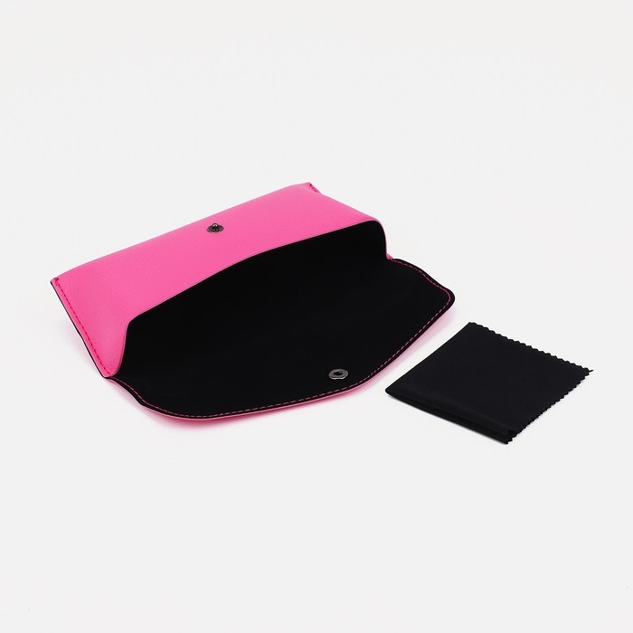 Футляр для очков на кнопке, длина 17 см, цвет розовый Футляр для очков на кнопке, длина 17 см, цвет розовый