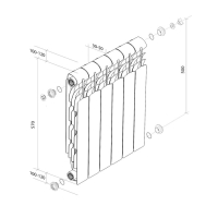 Радиатор алюминиевый Royal Thermo Revolution, 500 x 80 мм, 12 секций