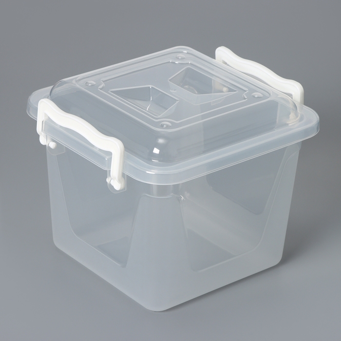 Контейнер для хранения с крышкой, 4 л, 19,5×19,5×17,5 см, цвет прозрачный Контейнер для хранения с крышкой, 4 л, 19,5×19,5×17,5 см, цвет прозрачный