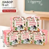 Коробки подарочные самосборные &laquo;Учителю&raquo;, набор 5 шт., 12&times;12&times;12 см