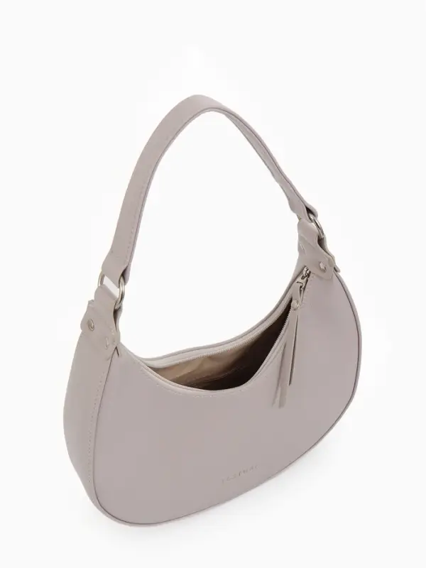 Сумка женская багет TEXTURA на молнии, 28&times;6.5&times;15 см, тёмно-бежевая