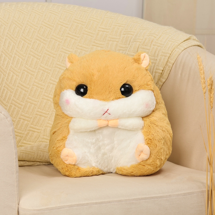 Мягкая игрушка «Хомяк» с пледом, 30 см, цвет бежевый