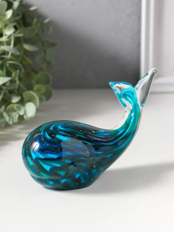 Сувенир стекло "Кит" под муранское стекло 6х16,5х9,8 см