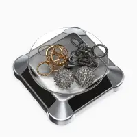 Подставка для украшений QF, универсальная, вращающаяся на 360 градусов, 10&times;10&times;4.5 см, цвет серебро