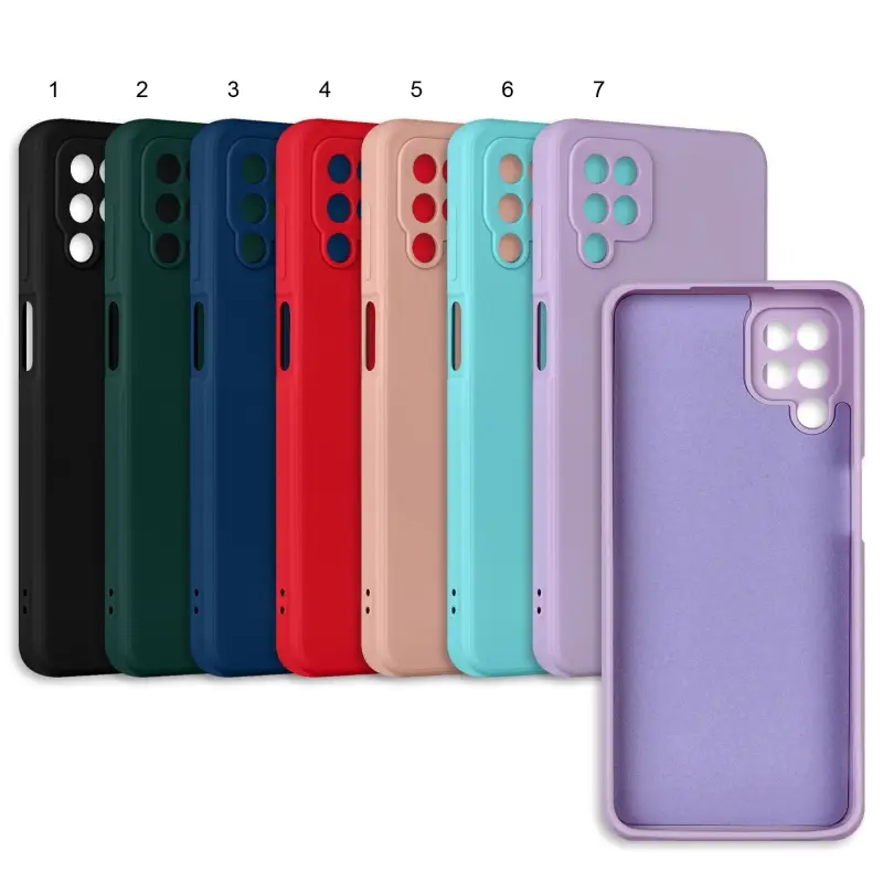 Чехол для Samsung A12 цветной силикон