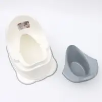 Горшок детский, антискользящий, белый, с серой съемной чашей