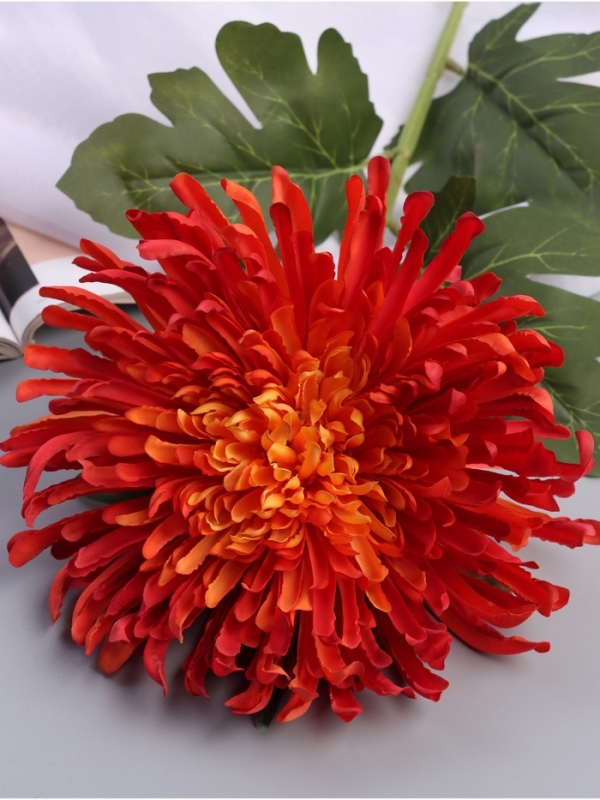 Цветы искусственные "Хризантема леди элит" 67х16 см, оранжевый