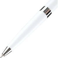 Ручка шариковая на подставке на липучке KP1009 в держателе с цепочк цв.бел