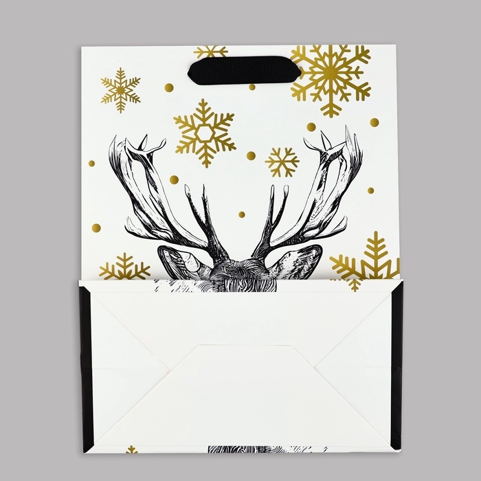 Пакет подарочный новогодний ламинированный «Новогодний лес», MS 23 x 18 х 10 см Пакет подарочный новогодний ламинированный «Новогодний лес», MS 23 x 18 х 10 см