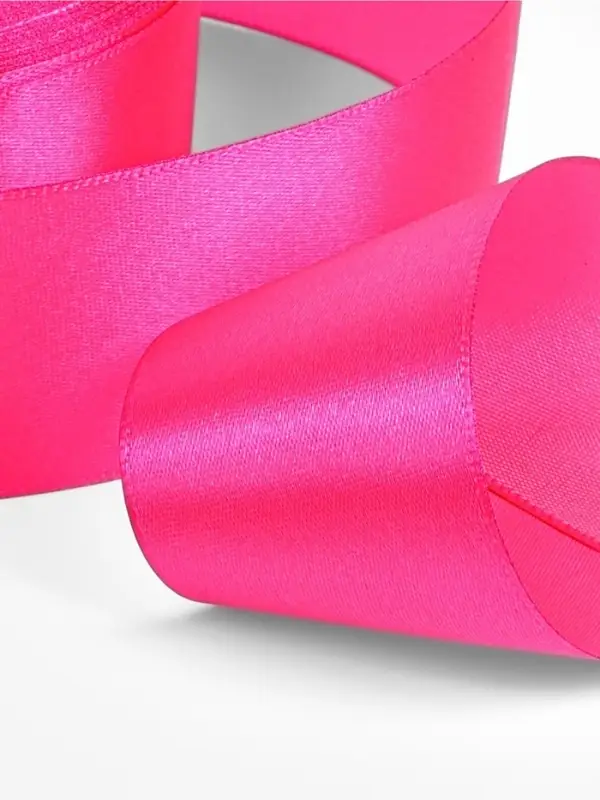 Лента атласная, 50 мм, 23&plusmn;1 м, ярко-розовая №190