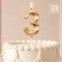 Свеча для торта, цифра &laquo;3&raquo;, 11.5&times;2.3 см
