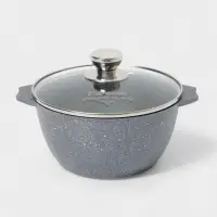 Кастрюля Мечта &laquo;Гранит&raquo;, 3 л, d=22 см, со стеклянной крышкой, антипригарное покрытие, литой алюминий, серая