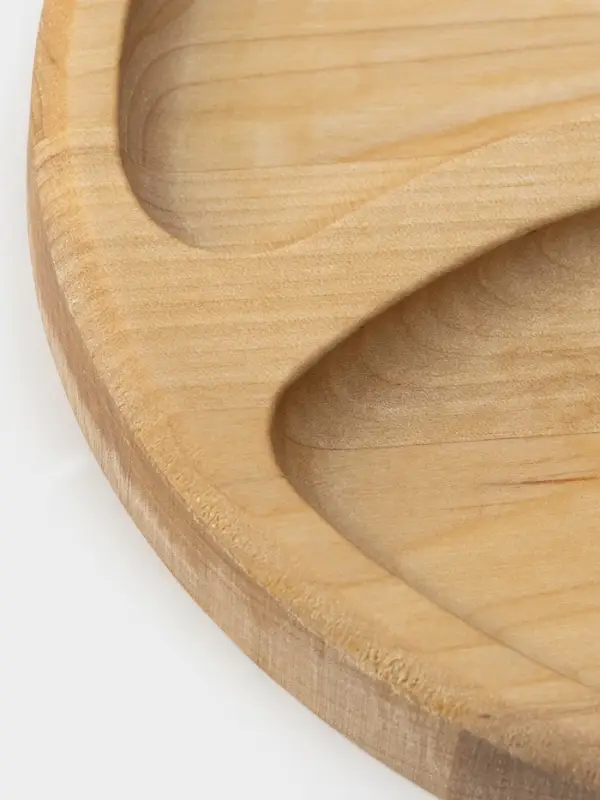 Менажница Доляна &laquo;Валенсия&raquo;, d=20 см, 3 секции, дерево берёза, пропитана маслом