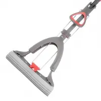 Швабра с отжимом и смен. насадкой ПВА тм VETTA Премиум Грей, телеск. ручка 123-141см, насадка 28см