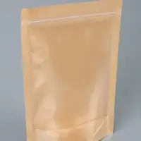 Пакет Zip-lock Крафт с прозрачной стенкой 18&times;26 + 4 см