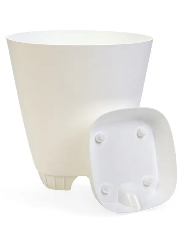 Кашпо с прикорневым поливом 28 л D-37см, H-38см Белый  Кашпо с прикорневым поливом 28 л D-37см, H-38см Белый "Гранд"