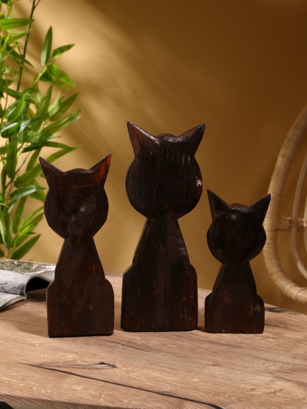 Сувенир интерьерный Сувенир интерьерный "Кошки" дерево (набор 3 штуки)