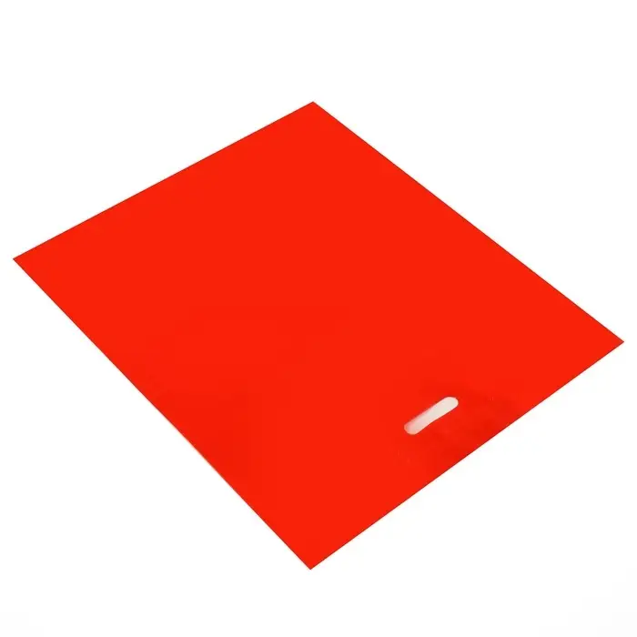 Пакет полиэтиленовый с вырубной ручкой, Красный 50&times;60 См, 70 мкм