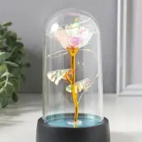 Фигурка световая колба RISALUX &laquo;Цветок&raquo;, LED-ночник, 3&times;AG10, белый, 8.5&times;8.5&times;15.5 см