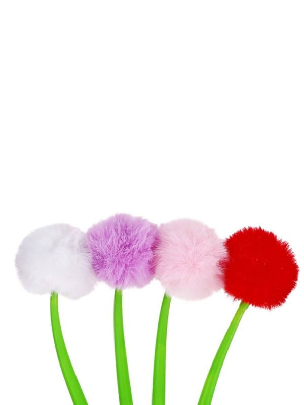 Ручка гелевая-прикол МИКС Меховой шар МИКС (штрихкод на штуке)