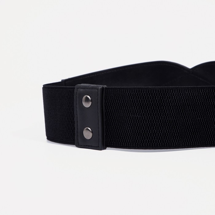 Ремень женский на кнопках, ширина 8 см, цвет чёрный