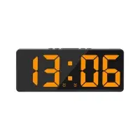 Часы - будильник электронные, настольные, USB, термометр, календарь, 15&times;6.3 см, от батареек ААА