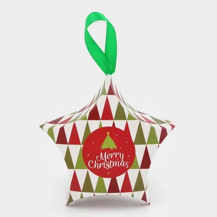 Подарочная коробка игрушка на ёлку складная «Звезда геометрия» 7×5.5×2 см