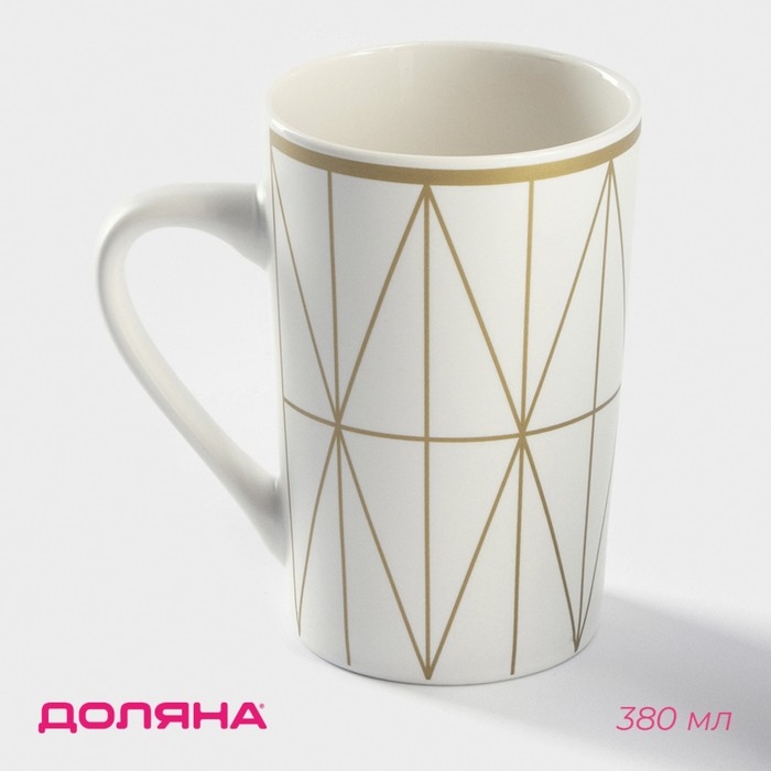 Кружка фарфоровая Доляна White style, 380 мл, цвет белый Кружка фарфоровая Доляна White style, 380 мл, цвет белый