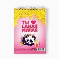 Блокнот «Панда, 8 Марта», А6, 40 листов в клетку, обложка картон