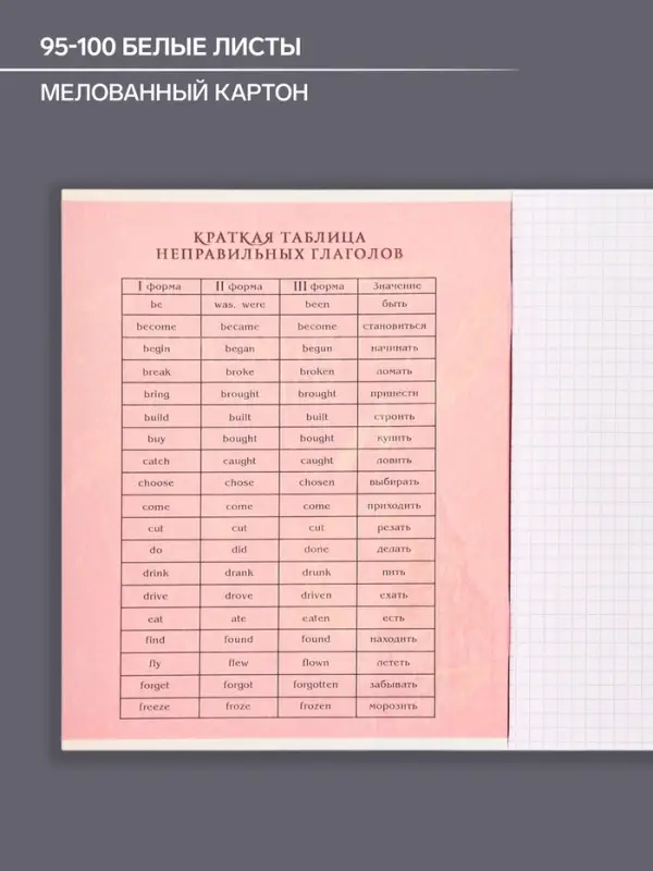 Тетрадь предметная 48 листов в клетку, Calligrata &laquo;Доска. Английский язык&raquo;, обложка мелованный картон