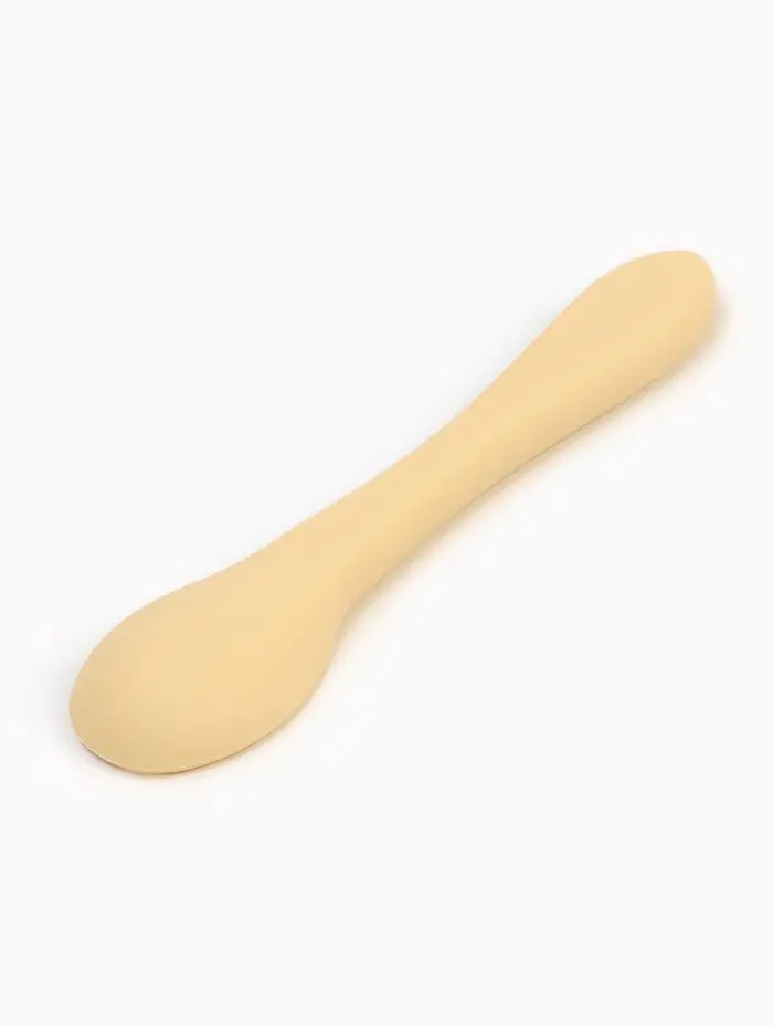 Тарелка детская на присоске и ложка, молочный, Mum&Baby Тарелка детская на присоске и ложка, молочный, Mum&Baby