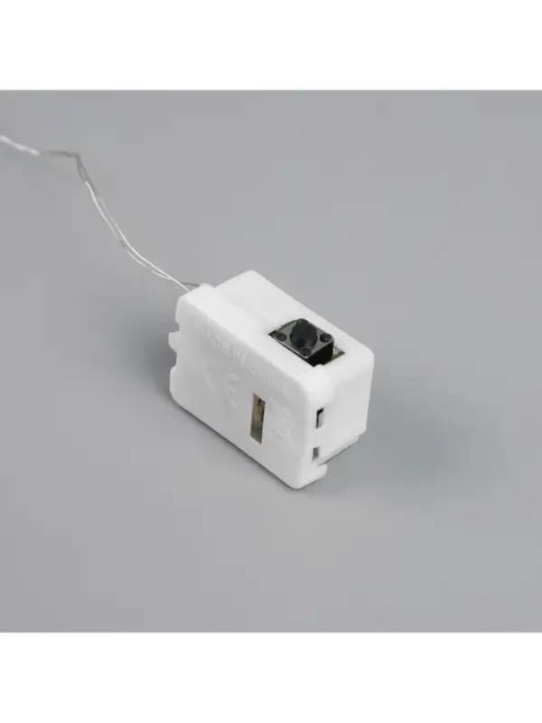 Гирлянда &laquo;Нить&raquo; 1 м роса. IP20, нить серебристая, 10 LED, 4.6 В, AG13&times;3 (в комплекте), 3 режима, свечение зелёное