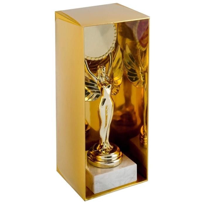 Наградная фигура «Ника с шаром», подставка камень белая, 18 х 7 х 5 см. Наградная фигура «Ника с шаром», подставка камень белая, 18 х 7 х 5 см.