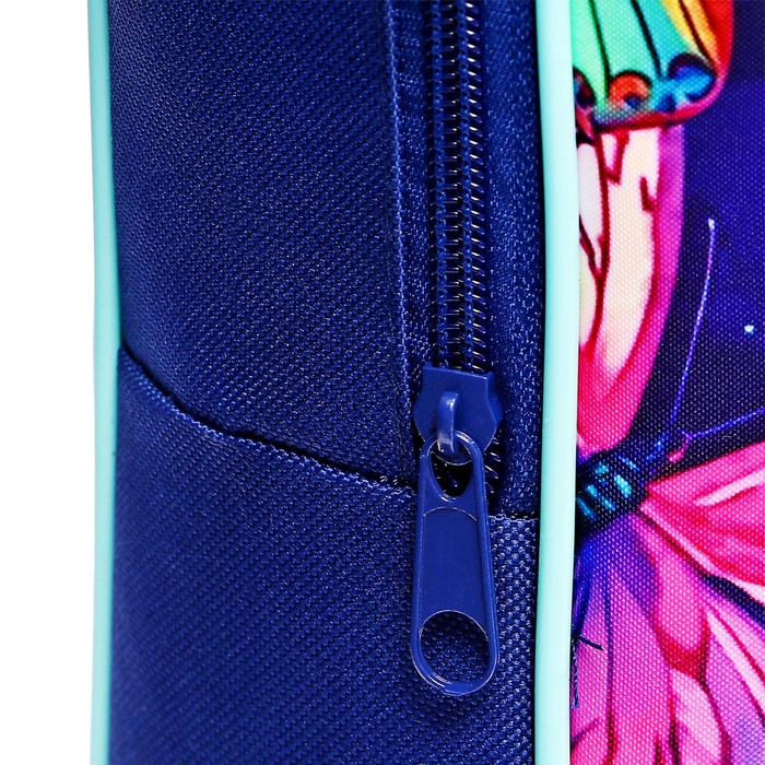 Папка для чертежей и рисунков А3, 470 х 350 х 75 мм, с ручками, текстильная, ПМД 3-20-4 Папка для чертежей и рисунков А3, 470 х 350 х 75 мм, с ручками, текстильная, ПМД 3-20-4 "Неоновые бабочки" (тесьма) 71719