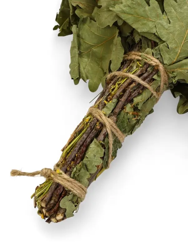 Веник для бани, дубовый, 45 см, с донником