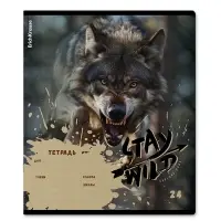 Тетрадь 24 листа в линейку ErichKrause Stay Wild, 60 г/м&sup2;, обложка мелованный картон, МИКС