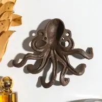 Крючки настенные &laquo;Осьминог&raquo;, ключница декоративная, чугун, 16&times;3&times;19 см
