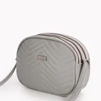 Сумка женская кросс-боди на молнии, 19&times;7&times;15 см, серая