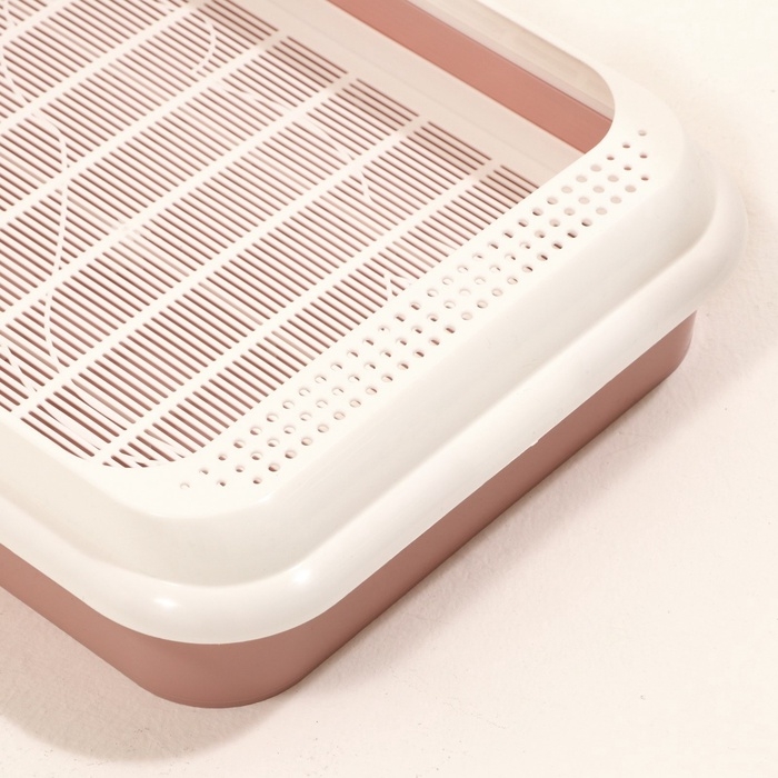 Туалет  Туалет "Лекси" для кошек, с решёткой и совком 45 х 36 х 15 см, розовый