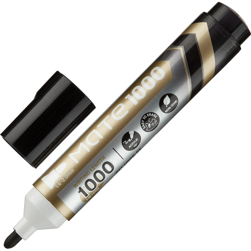 Маркер для белых досок Mate круглый наконечник, толщ.линии 2-2,5 мм, черный