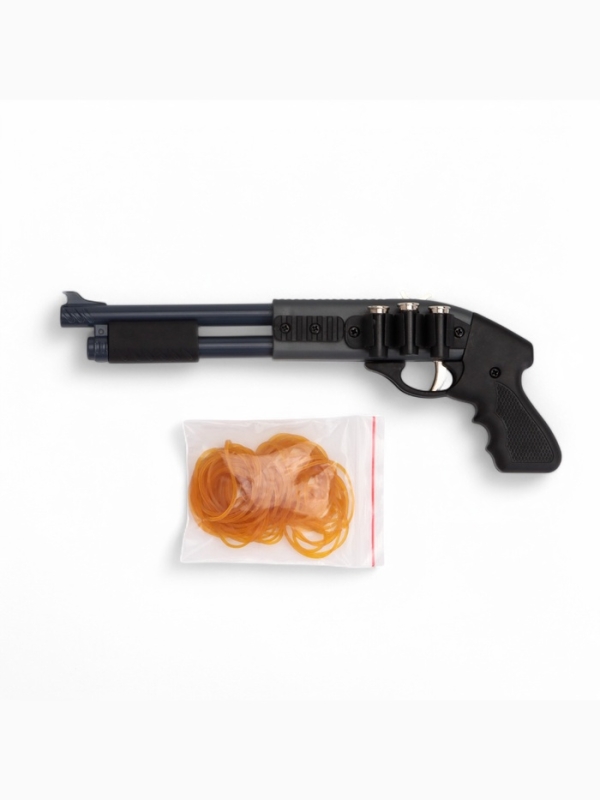 Дробовик сувенирный, резинкострел, в комплекте резинки - 50 шт, 20 см Дробовик сувенирный, резинкострел, в комплекте резинки - 50 шт, 20 см